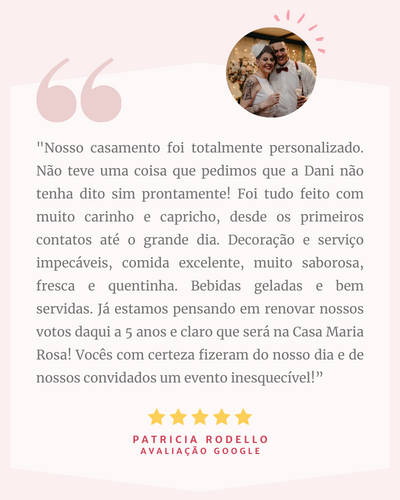 depoimento miniwedding zona norte de sp